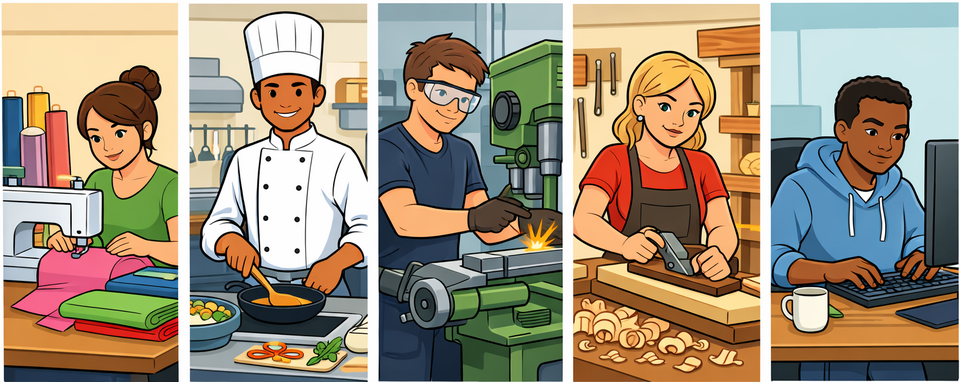 5 Berufe in Comic-Form